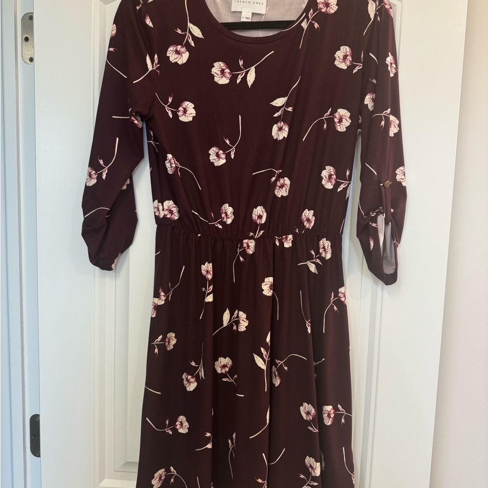 Purple and floral dress